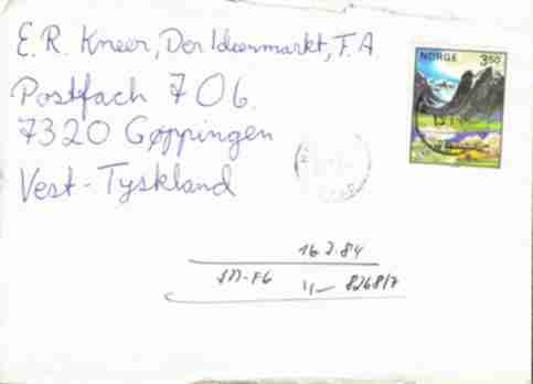 Brief, Norwegen, Michel 882